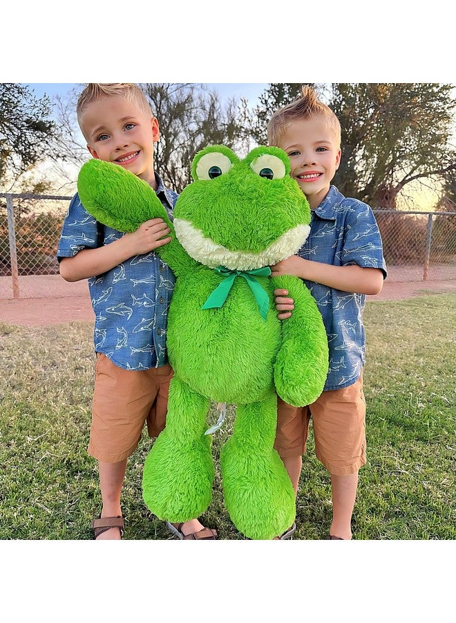 Stuffed Frog Plush For Kidslarge Frog Stuffed Animal For Girls 32In Giant Plush Green Frog With Long Legs Arms Giant Stuffed Frog Gift For Holidaymother'S Daybirthdaychildren'S Day