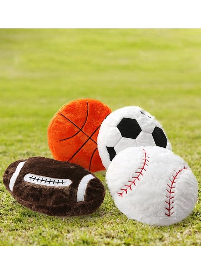 14Inch Fluffy Soccer Balls Plush Pillowsoft Soccer Ball Stuffed Toysdecorative Soccer & Football Pillow Cushion Throw Pillowfootball Plushies Plush Doll For Home Deco Kids Big Sports Toy Gift