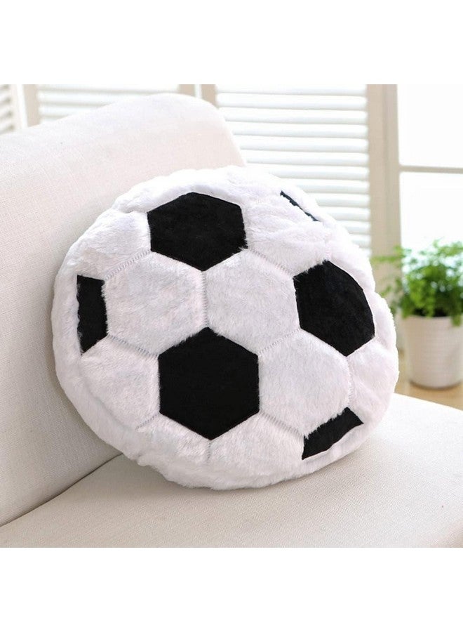 14Inch Fluffy Soccer Balls Plush Pillowsoft Soccer Ball Stuffed Toysdecorative Soccer & Football Pillow Cushion Throw Pillowfootball Plushies Plush Doll For Home Deco Kids Big Sports Toy Gift