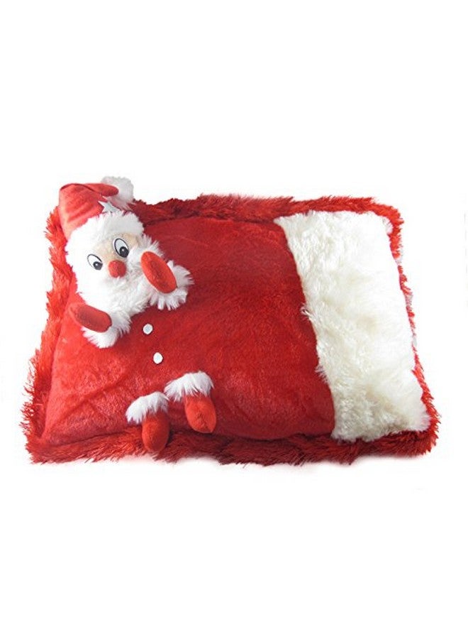 White & Red Chrishmas Santa Claus Cushion Stuffed Soft Plush Toy (Color: Red 1 Size: 35 Cm)