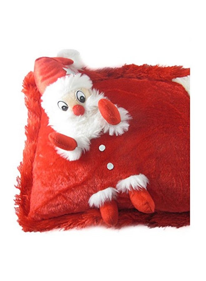 White & Red Chrishmas Santa Claus Cushion Stuffed Soft Plush Toy (Color: Red 1 Size: 35 Cm)