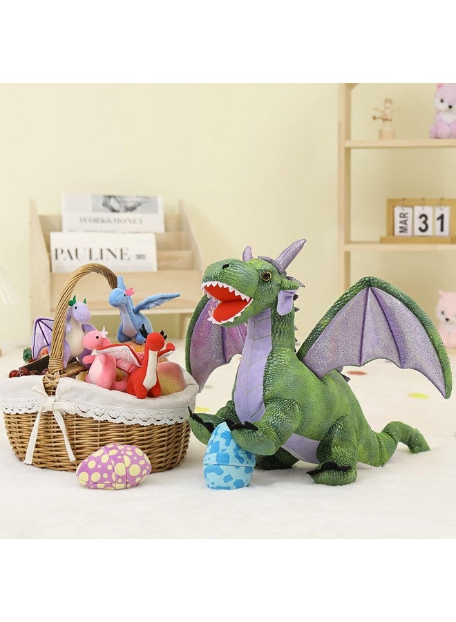 Dragon Plush Stuffed Animal Familygiant Mom Dragon Plush Toy With Babies Insidelarge Green Stuffed Dragon Bulk For Kid Toddler Birthday Gift