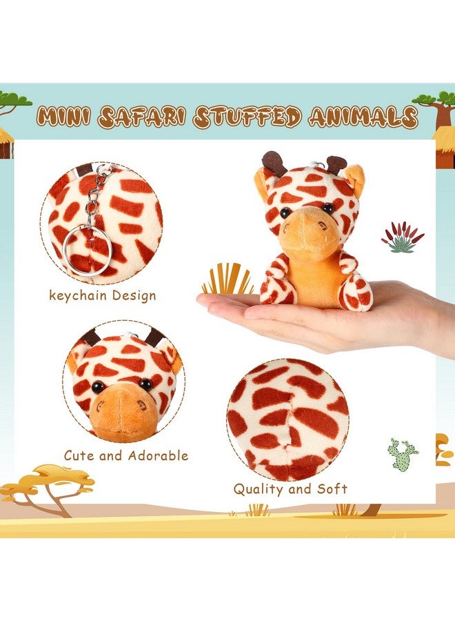 30 Pieces Mini Stuffed Safari Animals Small Plush Jungle Animals Toys 4.8 Inch Cute Plush Lion Tiger Elephant Giraffe Leopard Monkey For Baby Shower Safari Jungle Themed Party Student Award