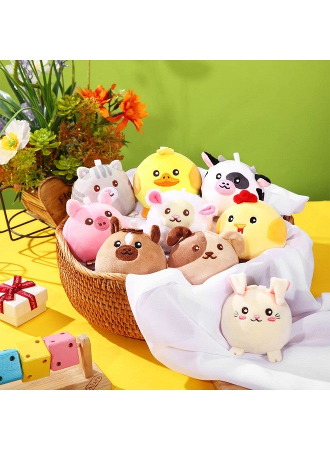 9 Pcs Mini Plush Stuffed Animals Bulk 3.15 Inch Cute Soft Decompress Animals Plush Toys For Kids Baby Shower Birthday Charity Donation Gifts Classroom Prizes(Farm Animals)