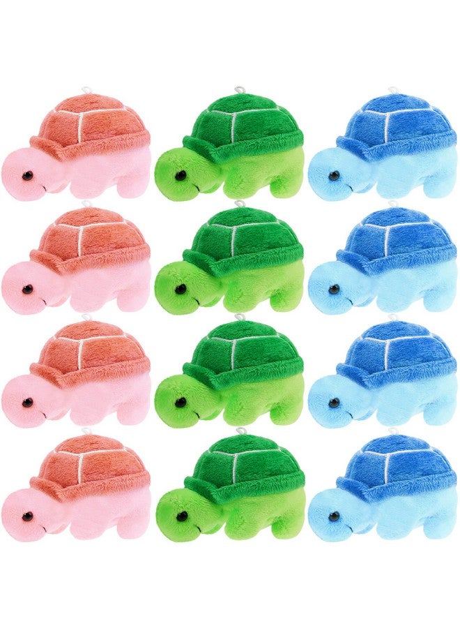 12 Pieces Christian Charity Donation Supplies Mini Turtle Stuffed Toy Soft Turtle Animal Plush Toys Turtle Cute Stuffed Animal For Adults Birthday Party Decorations(Simple Style)