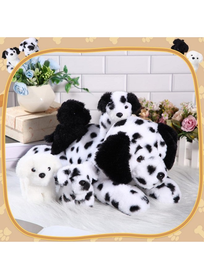 5 Pieces Dog Stuffed Animal Puppy Stuffed Animal 1 Big Mommy Dog With 4 Mini Baby Cute Soft Plush Dog Stuffed Dog With Puppies For Birthday Children'S Party (Dalmatians)