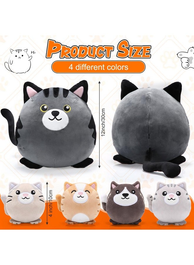 5 Pcs Cat With Kitten Stuffed Animals Bulk 12 Inch Large Black And Grey Cat Pillow Plush With 4 Babies Inside Cute Plushie Toys For Birthday Valentines Day Return Gifts