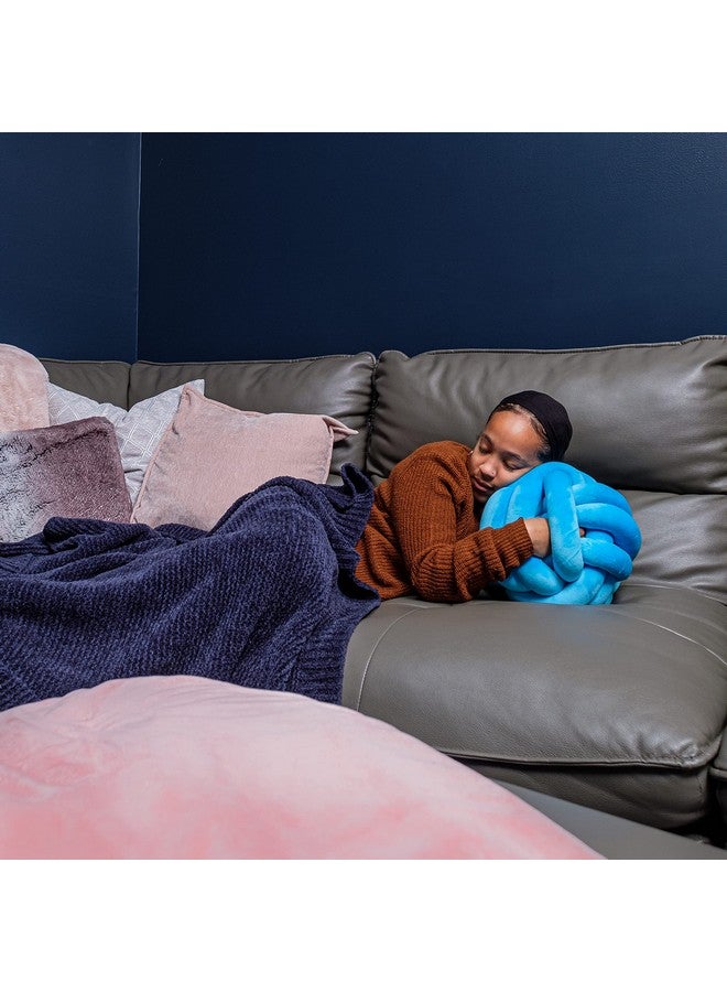 Playlearn 10” Blue Cuddle Ball Sensory Pillow Plush Toy Hugging Pillow Calming Stress Relief Toy For Kids