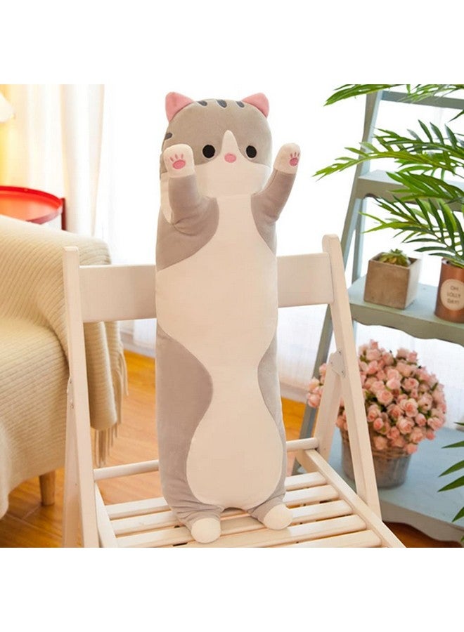 Cute Plush Cat Doll Soft Stuffed Small Cat Pillowcat Plush Pillow Doll Toy Cat Plush Pillow Gift For Kids Girlfriend (70Cmgrey