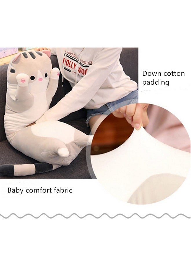 Cute Plush Cat Doll Soft Stuffed Small Cat Pillowcat Plush Pillow Doll Toy Cat Plush Pillow Gift For Kids Girlfriend (70Cmgrey