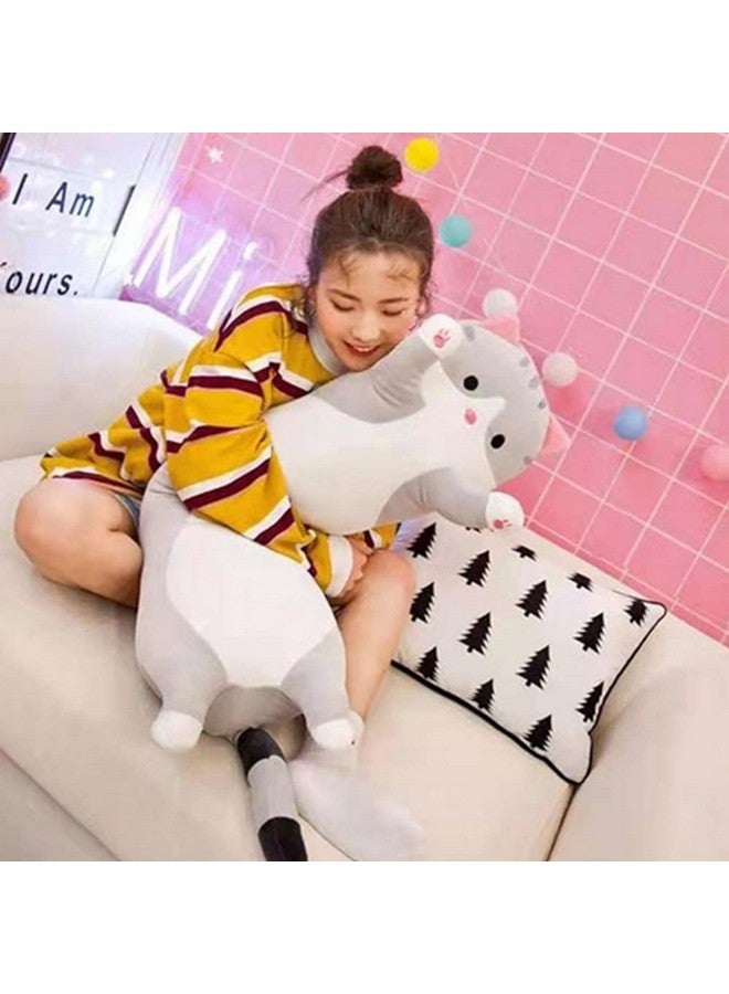 Cute Plush Cat Doll Soft Stuffed Small Cat Pillowcat Plush Pillow Doll Toy Cat Plush Pillow Gift For Kids Girlfriend (70Cmgrey