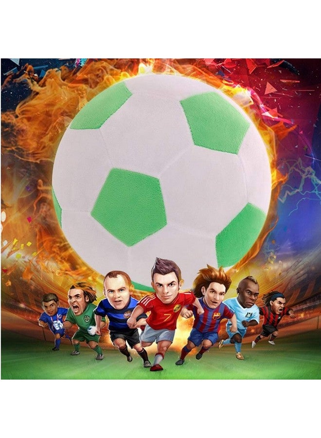 Plush Soccer Balls Fluffy Stuffed Toy Soccer Ball Plush Pillow Soft Durable Stuff Soccerball Gift For Kids Boy Baby (Green White7.8Inch/20Cm)