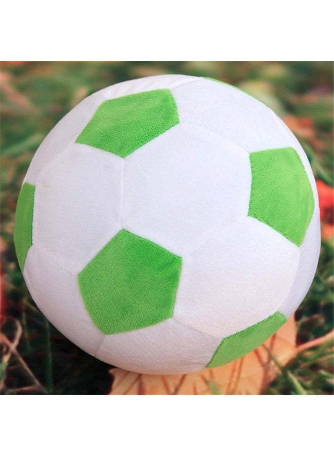 Plush Soccer Balls Fluffy Stuffed Toy Soccer Ball Plush Pillow Soft Durable Stuff Soccerball Gift For Kids Boy Baby (Green White7.8Inch/20Cm)