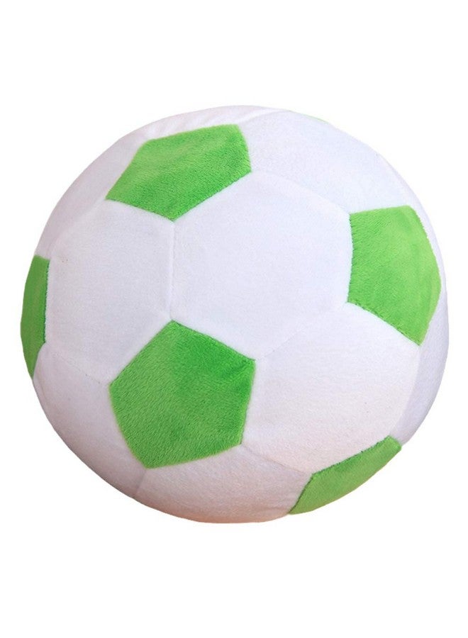Plush Soccer Balls Fluffy Stuffed Toy Soccer Ball Plush Pillow Soft Durable Stuff Soccerball Gift For Kids Boy Baby (Green White7.8Inch/20Cm)