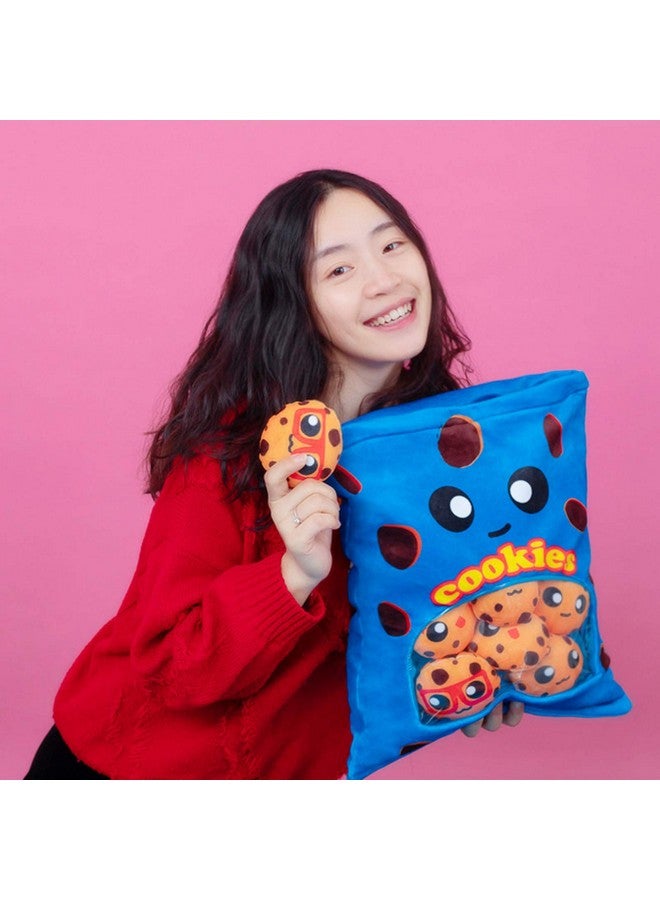 Plushies Doll A Bag Of Cookie Toy Stuffed Soft Snack Pillow Plush Yummy Food Toy For Birthday Gift Stuffed Toy Game Pillow Cushion Gift For Kids (Blue)