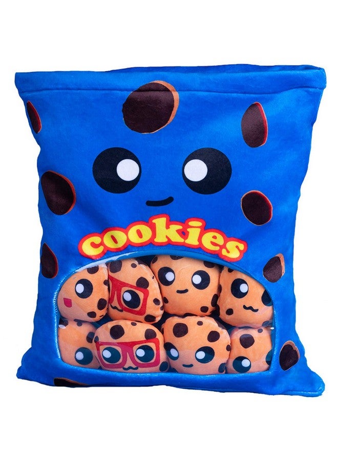 Plushies Doll A Bag Of Cookie Toy Stuffed Soft Snack Pillow Plush Yummy Food Toy For Birthday Gift Stuffed Toy Game Pillow Cushion Gift For Kids (Blue)