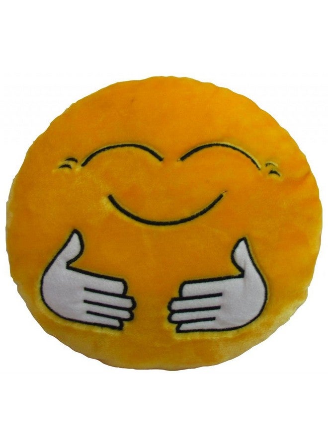 Stuffed Soft Hugging Smiley Cushion Toy Pillow Car (33 Cm Yellow 2)