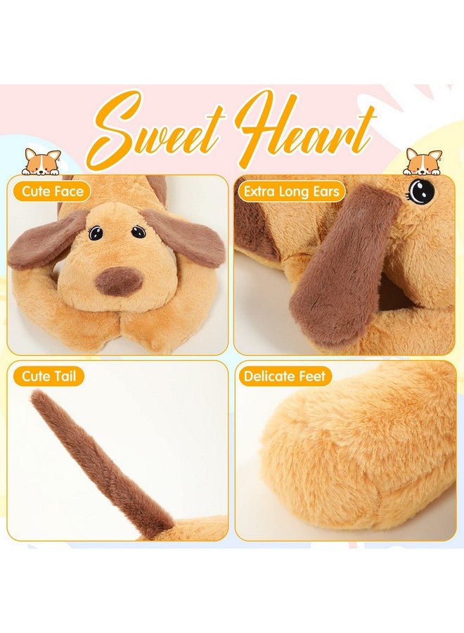 Long Shiba Inu Dog Plush Body Pillow Giant Stuffed Animals Cute Puppy Dog Soft Large Sleeping Plushies Stuffed Dog Hugging Pillow Gift For Kids Girlfriend Birthdayvalentine (Brown43.3 Inch)