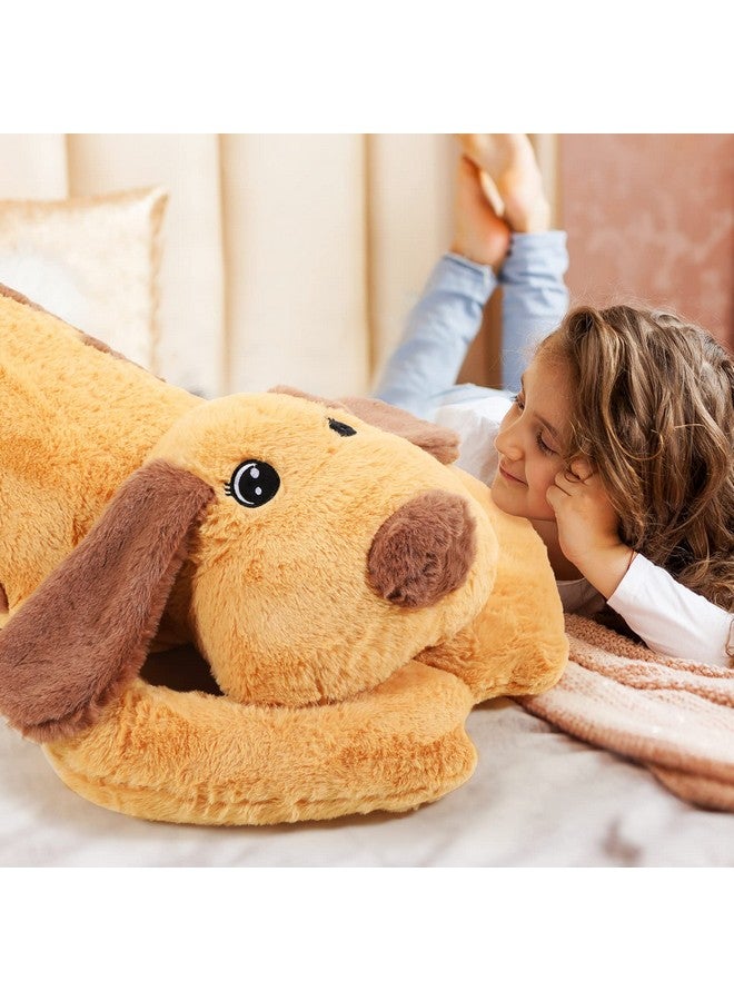 Long Shiba Inu Dog Plush Body Pillow Giant Stuffed Animals Cute Puppy Dog Soft Large Sleeping Plushies Stuffed Dog Hugging Pillow Gift For Kids Girlfriend Birthdayvalentine (Brown43.3 Inch)