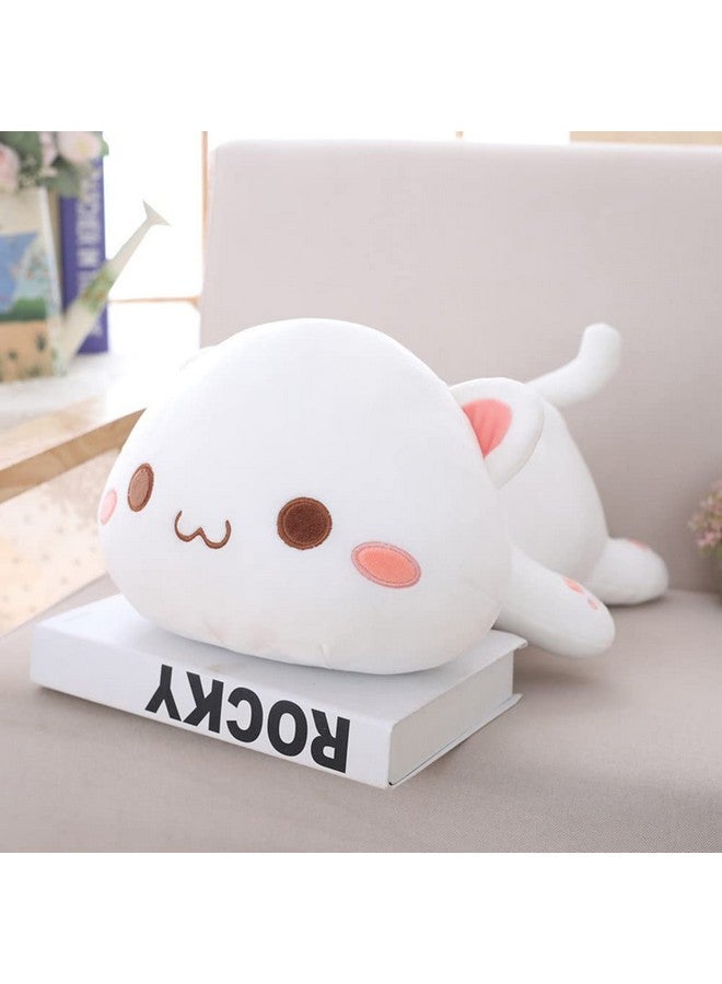 Cute Kitten Plush Toy Stuffed Animal Pet Kitty Soft Anime Cat Plush Pillow，Plush Cat Doll Pillow Toys Children'S (White)