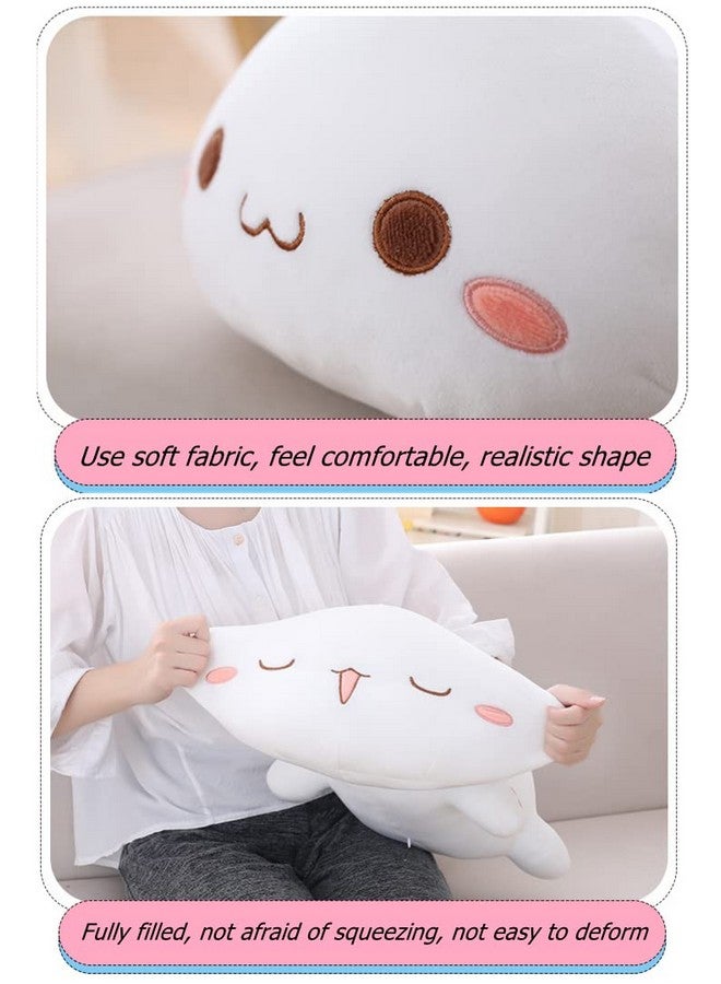 Cute Kitten Plush Toy Stuffed Animal Pet Kitty Soft Anime Cat Plush Pillow，Plush Cat Doll Pillow Toys Children'S (White)