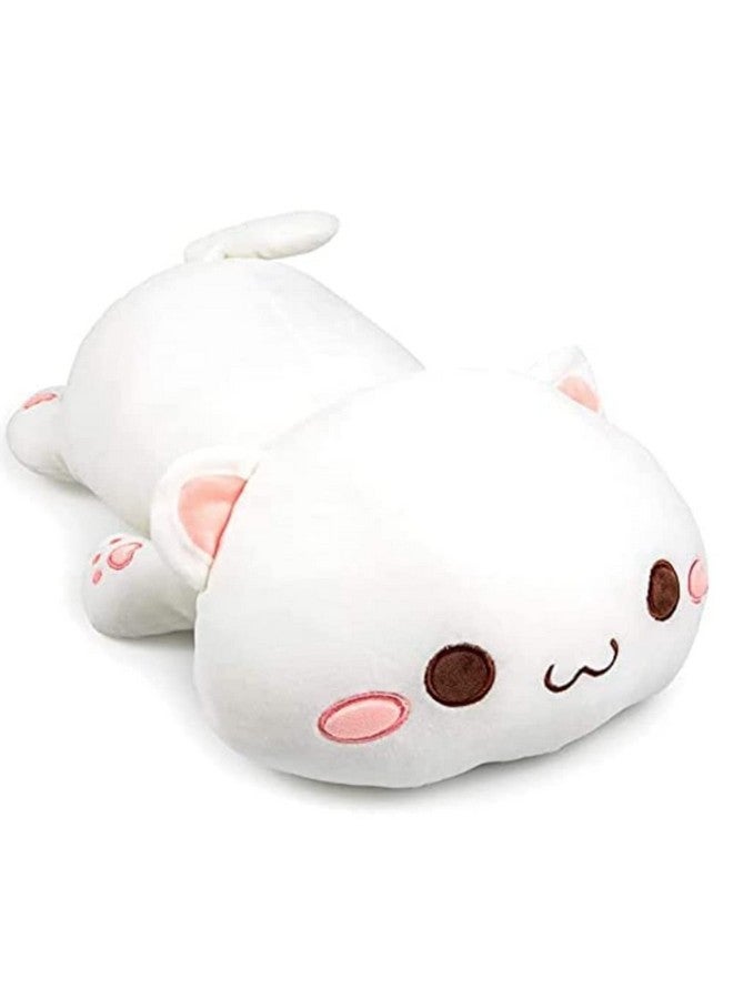 Cute Kitten Plush Toy Stuffed Animal Pet Kitty Soft Anime Cat Plush Pillow，Plush Cat Doll Pillow Toys Children'S (White)