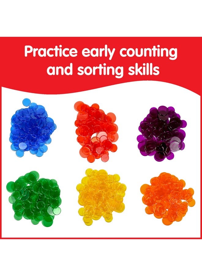 Edx Education Transparent Counters Mini Jar Colorful Plastic Counters Light Box Accessory Sensory Play Math Manipulative