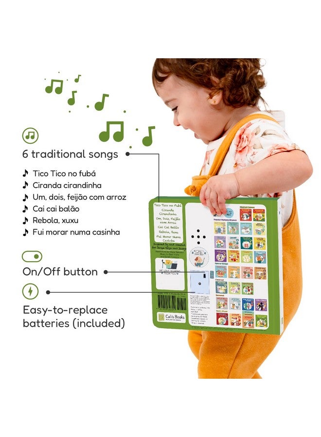 Brazilian Nursery Rhymes Book Sound Books For Toddlers 13 Years Old Interactive & Educational Music Toys For Bilingual Children With Lyrics & Translations Musical Gifts For Kids