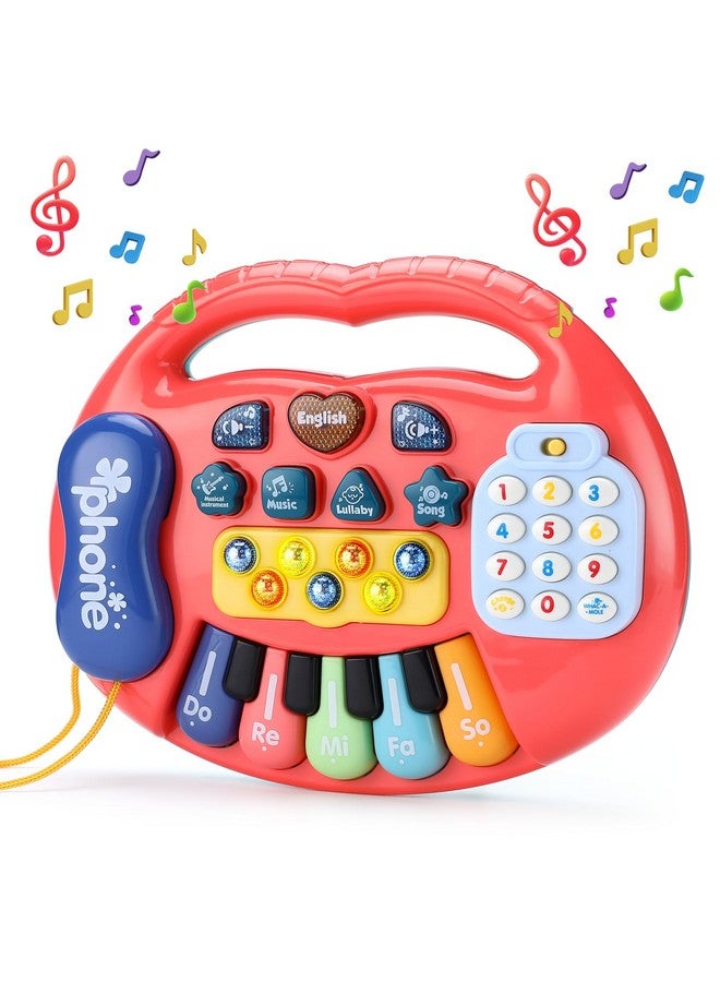 Baby Piano Toys For 6 To 12 Months Light Up Music Piano Keyboard Infant Toys For Boys Girls Interactive Sensory Pop Up Fidget Toy For Toddlers 1 2 3 Years Old Early Learning Musical Toy Gift