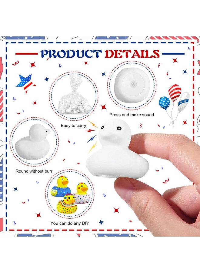 72 Pieces Diy Rubber Ducks White Blank Rubber Ducks Bath Mini Ducks For Pool Bathtub Baby Party Favors Kids Birthday Gifts