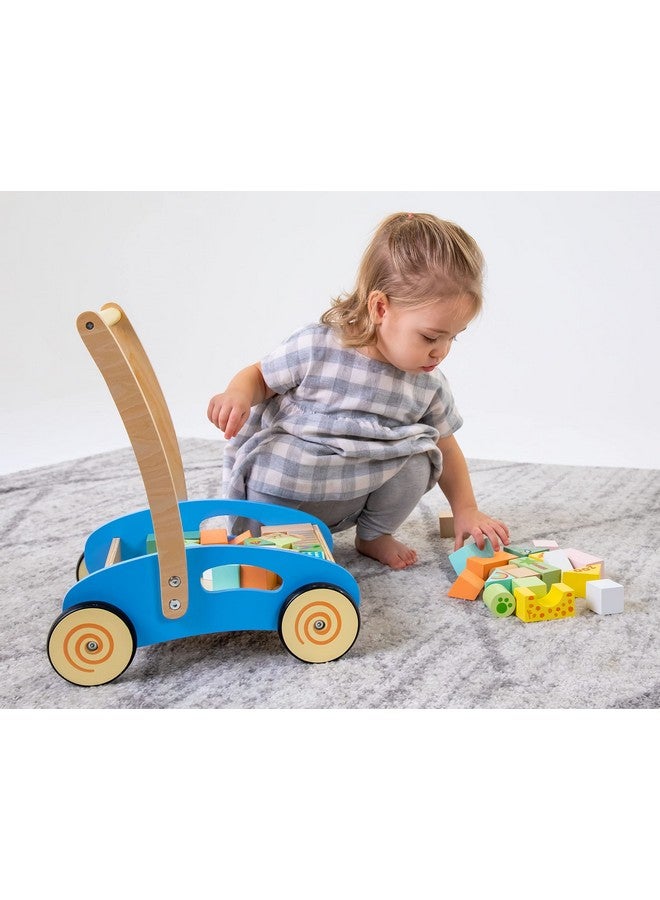 Wooden Baby Walker 1 Year Old Boy Girl Gifts Includes Stacking Sorting Cups Zoo Themed Blocks And Book Developmental Montessori Learning Toys For Babies 12 Months +