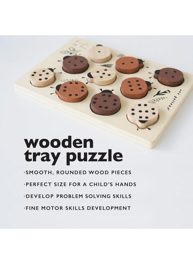 Wooden Tray Puzzle Count To Ten Ladybugs Montessori Toys For Early Learning & Fine Motor Skill Development Sustainable Educational Toys For Kids (10X 7 Inches)
