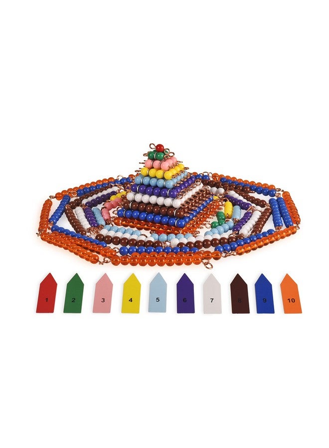 Montessori Bead Chains & Squares Skip Counting Multiplication And Square Number Learning Toy For Prek Math Education