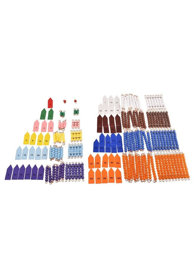 Montessori Bead Chains & Squares Skip Counting Multiplication And Square Number Learning Toy For Prek Math Education