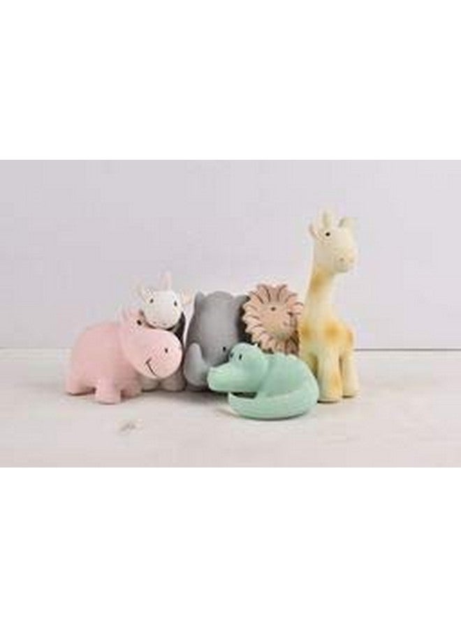 Toys Rubber Elephant Rattle Teether & Bath Toy Organic Natural Rubber Ages 6 Months & Up