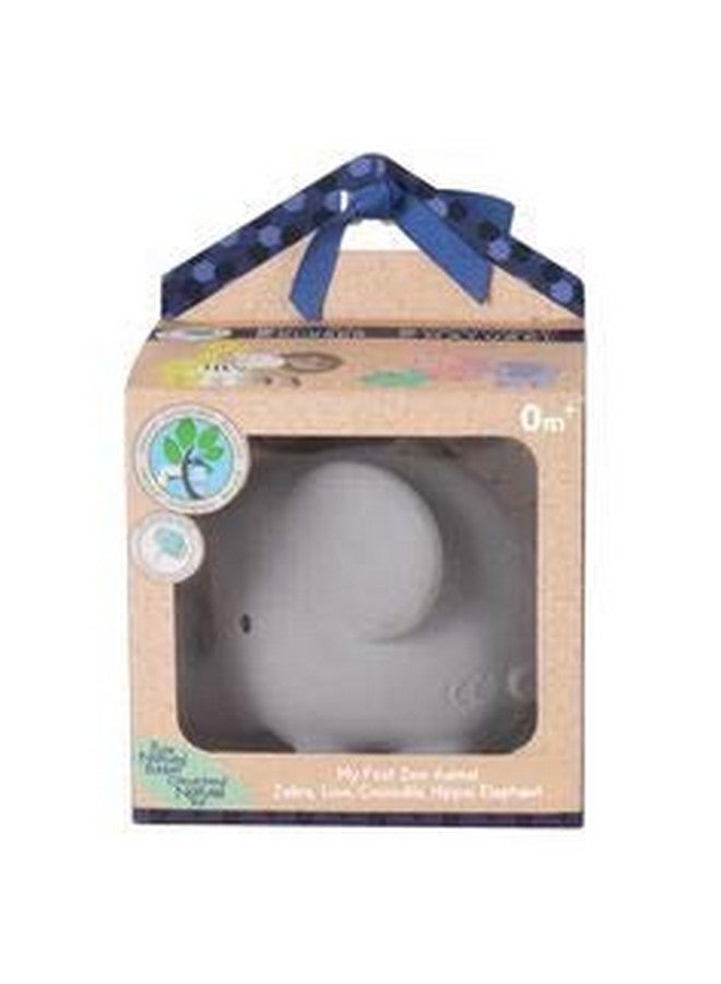 Toys Rubber Elephant Rattle Teether & Bath Toy Organic Natural Rubber Ages 6 Months & Up