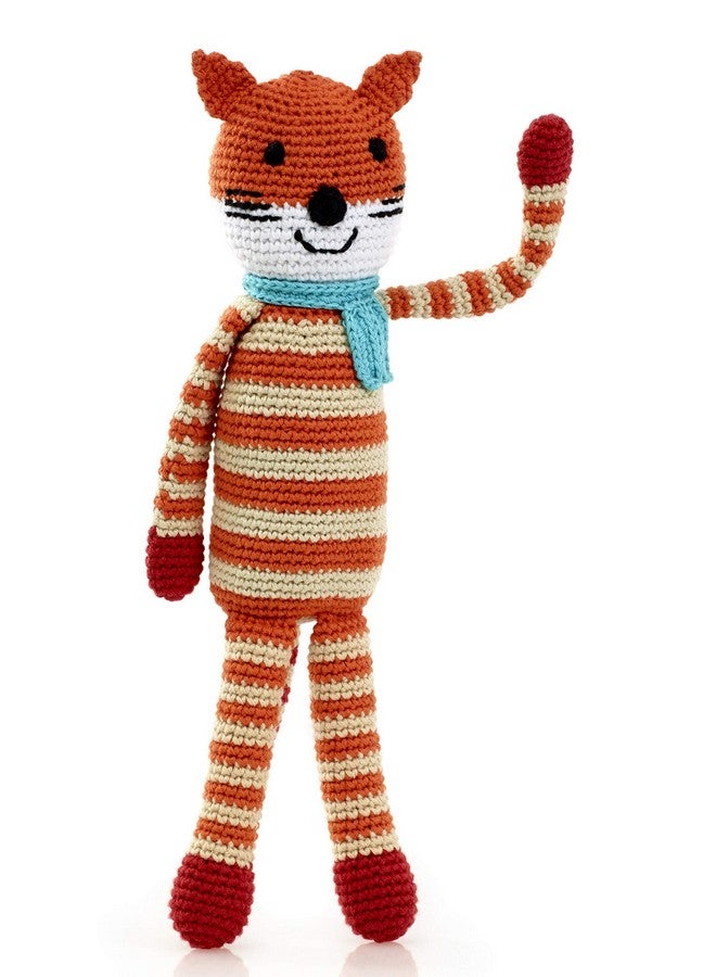 Handmade Fox Orange Crochet Fair Trade Pretend Imaginative Play Woodlands Rattle Machine Washable