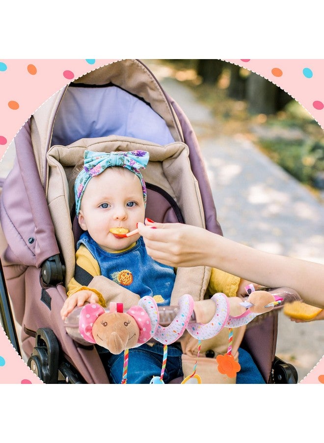 Car Seat Toys Spiral Car Seat Toy For Babies Girl Over 6 Months Infant Stroller Toys Elephant Crib Hanging Spiral Plush Toy For Stroller Car Travel Activity (Delicate)