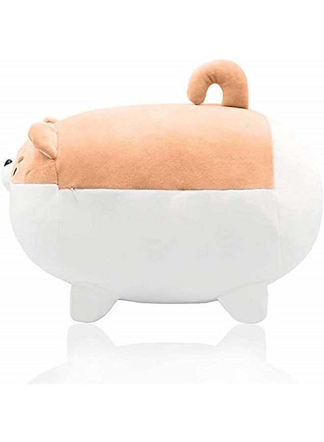 Shiba Inu Dog Soft Toys For Kids Boys And Girls Animal Toy Figure Jungle Cartoon Wild Playing Set Cute Stuffed Toy Birthday Gift (Peach White)(Size 30 Cm)