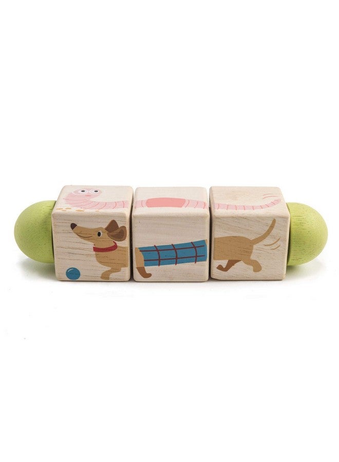 Educational Twisting Toy My First Baby Wooden Puzzle Game Early Learning To Develop Strategic Thinking And Fine Motor Skills For Children 18M+ (Twisting Cubes)