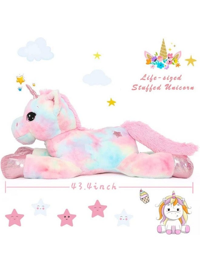 Unicorn Soft Toys For Kids Boys And Girls Animal Toy Figure Jungle Cartoon Wild Playing Set Cute Stuffed Toy Birthday Gift (100Cm Multipink)