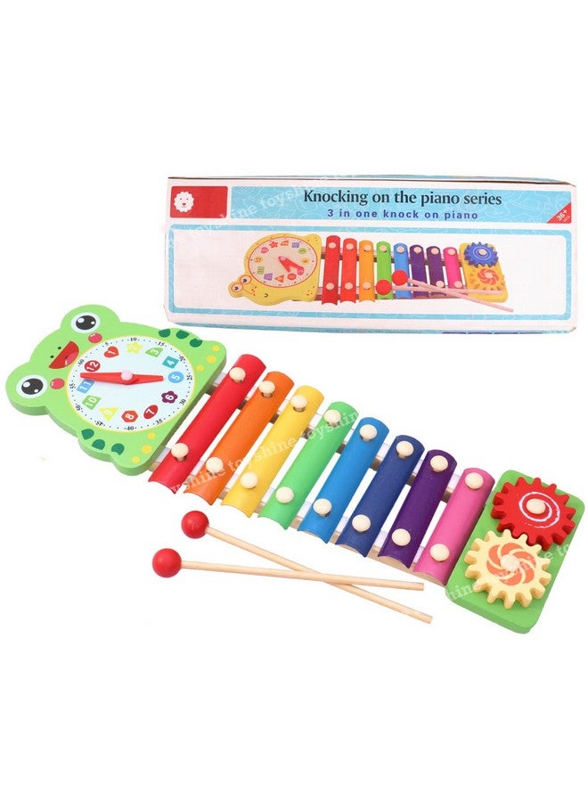 Animal Shaped Xylophone With 2 Mallets Toy Set For Babies Multi Color Design May Vary