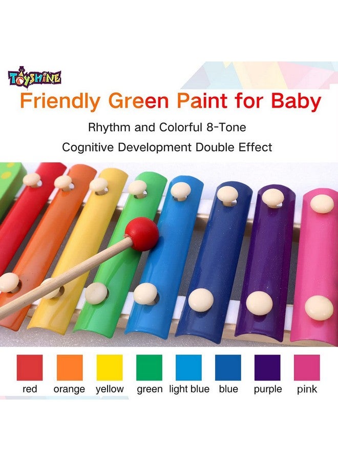 Animal Shaped Xylophone With 2 Mallets Toy Set For Babies Multi Color Design May Vary