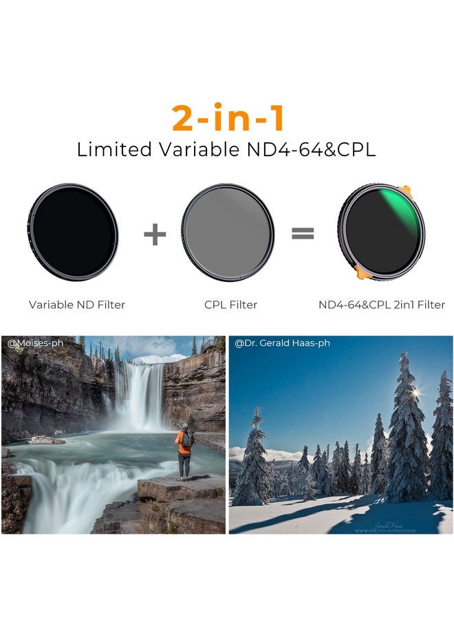 82Mm Nd464 (26 Stops) Nd Lens Filter Variable & Cpl Polarizers Filter 2In1 28 Multicoated Polarizing And Neutral Density Camera Lens Filter (Nanox Series)