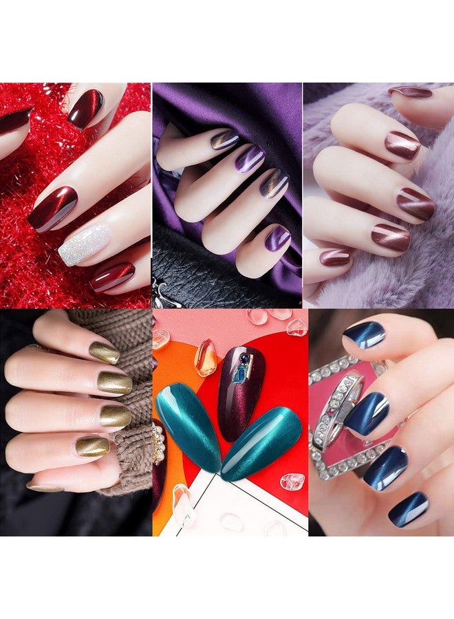 Gel Nail Polish Set Cat Eye Magnetic Nail Polish Soak Off Uv Led Nail Art Varnish Manicure Set (With Magnet As Gift7.3Ml)