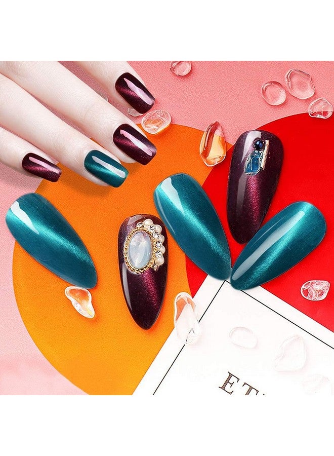 Gel Nail Polish Set Cat Eye Magnetic Nail Polish Soak Off Uv Led Nail Art Varnish Manicure Set (With Magnet As Gift7.3Ml)