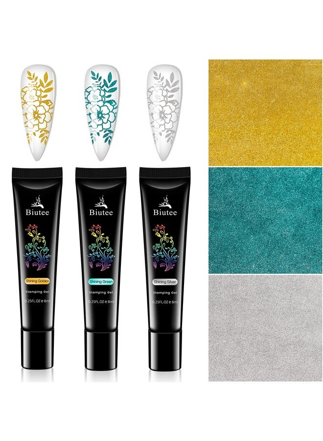 Stamp Nail Polish Gels 12 Colors Stamping Gels Black White Glitter Green/Silver/Golden For Nail Stamp Plate Stamper