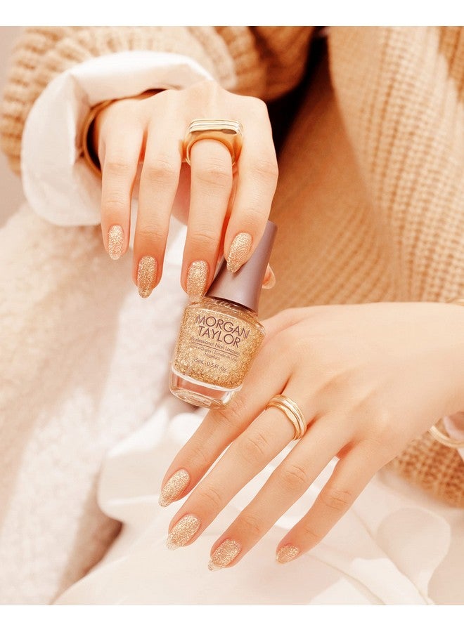 Nail Lacquer (All That Glitters Is Gold) Gold Sparkle Nail Polish Finger Nail Polish Long Lasting Nail Polish Gold Nail Lacquer Finger Nail Polishes 5 Ounce