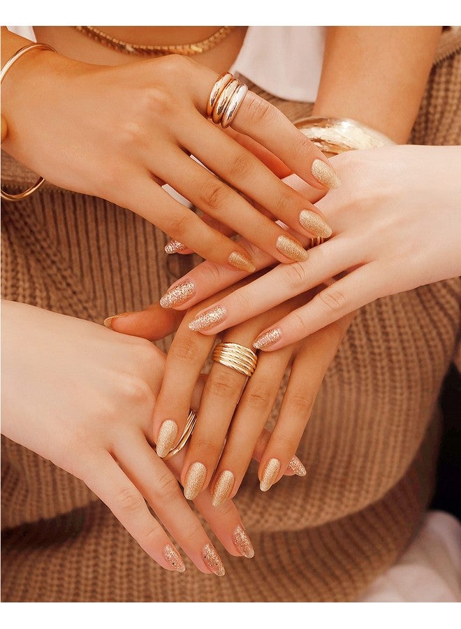 Nail Lacquer (All That Glitters Is Gold) Gold Sparkle Nail Polish Finger Nail Polish Long Lasting Nail Polish Gold Nail Lacquer Finger Nail Polishes 5 Ounce