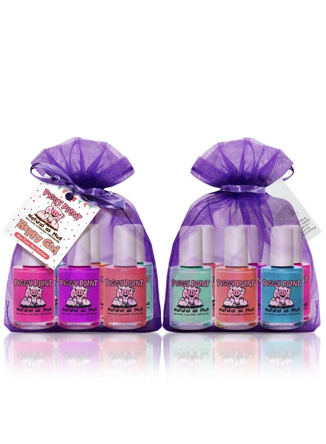 100% Nontoxic Girls Nail Polish Safe Crueltyfree Vegan & Low Odor For Kids Happy Girl (6 Polish Set)